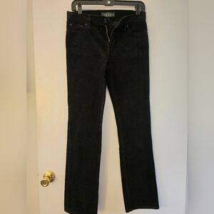 Ralph Lauren Women's Black Slim Straight Corduroy Pants Like New